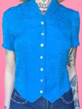 Vintage 90s Anne Larson silk blouse